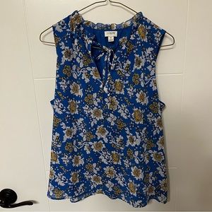 JCrew Factory Floral Sleeveless Blouse
